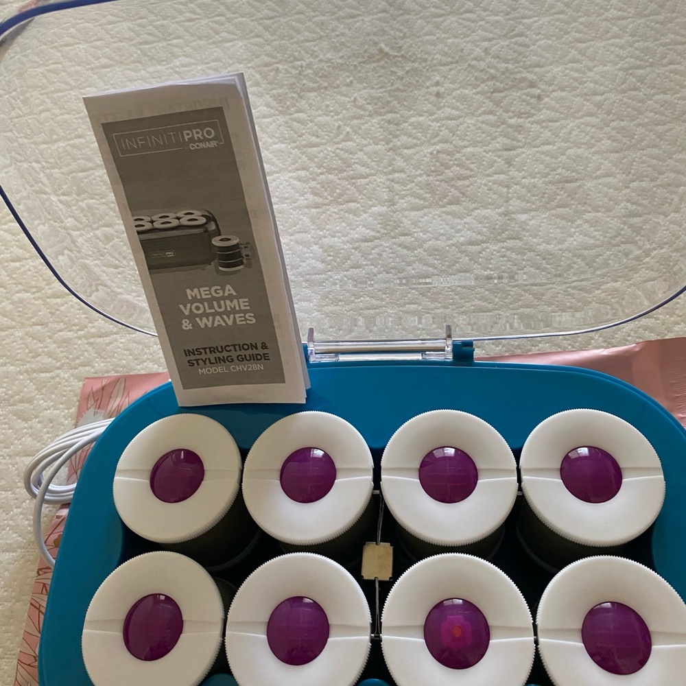 Conair Instant Heat Tourmaline Ceramic Flocked Hot Rollers Hair Curlers NEW